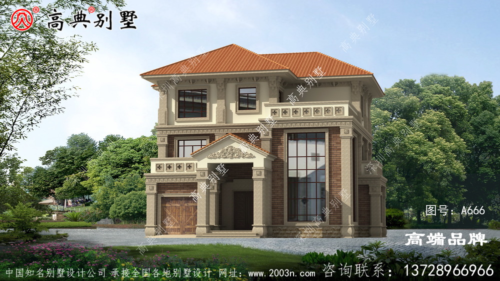 乡村三层170平方米别墅设计图，含外型照片