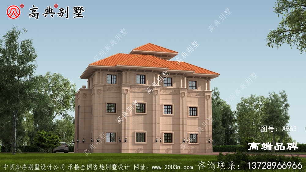 尽显清新美观的三层意大利风格石材别墅