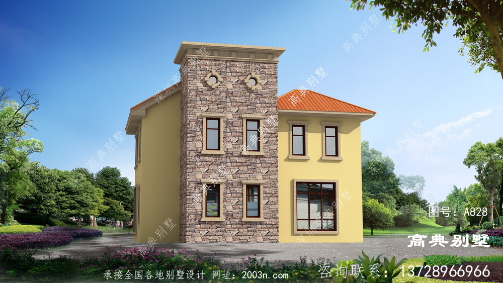 欧式三层别墅住宅设计，外观温馨典雅