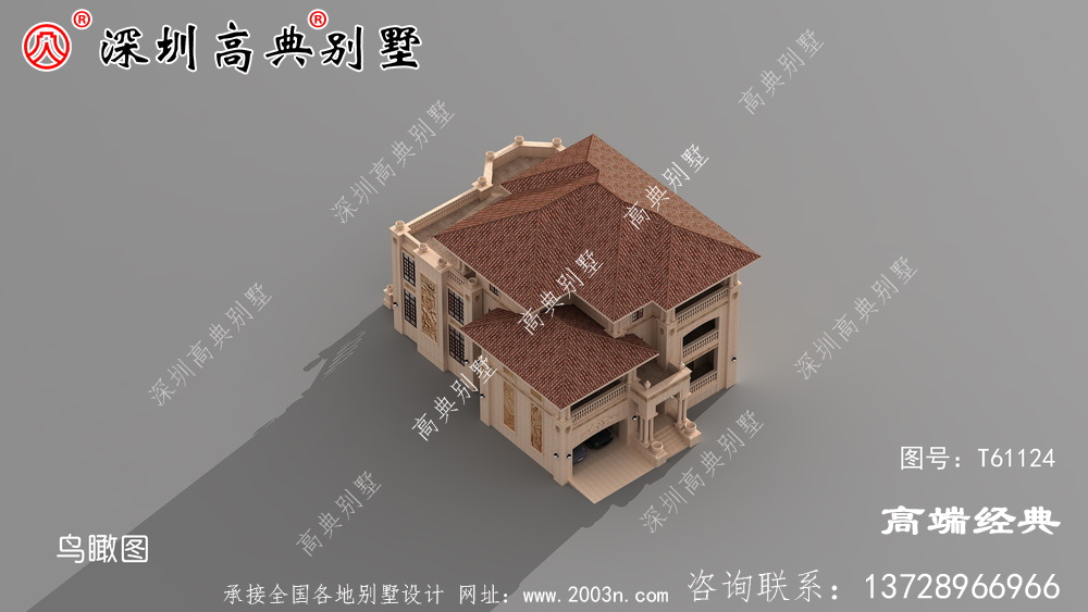 三层欧式别墅自建房，靓丽的外观色调