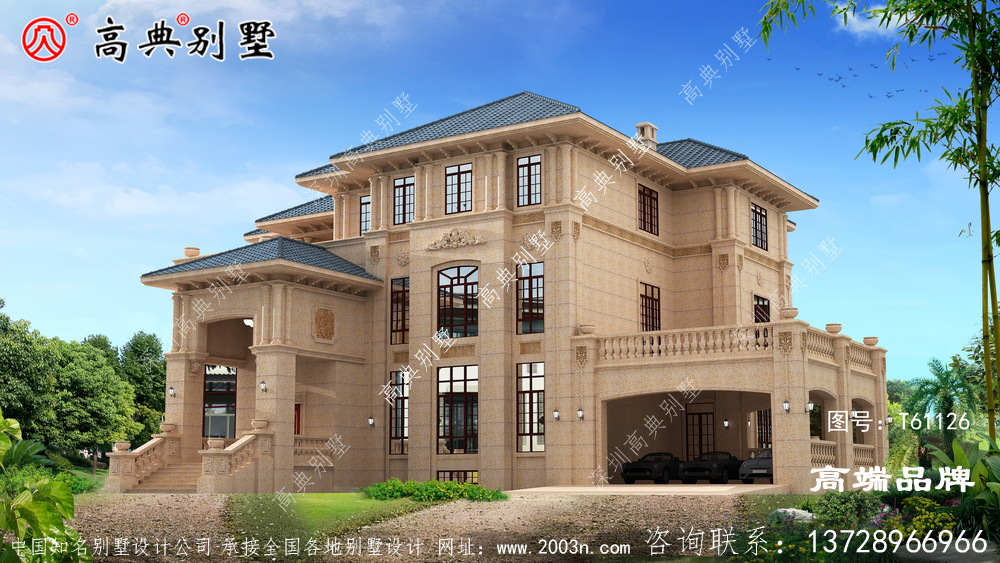 欧式石材三层别墅乡村田园生活无尽美好