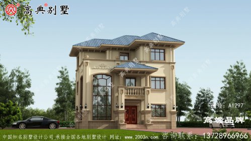 蓝色屋顶瓦整体配色清新高雅